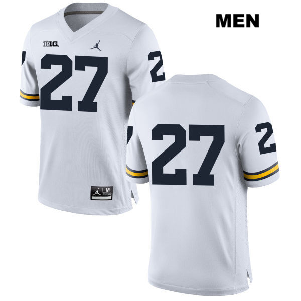 Men's NCAA Michigan Wolverines Joe Hewlett #27 No Name White Jordan Brand Authentic Stitched Football College Jersey SI25L30SG